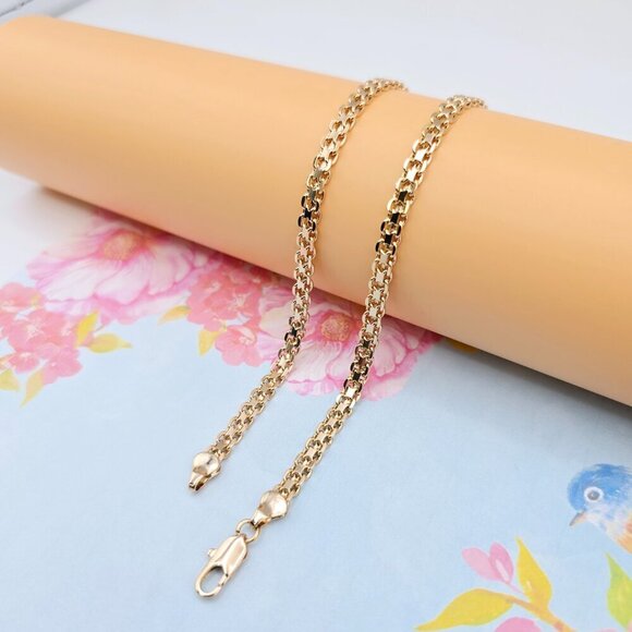 Chunky Rose Gold Chain Necklace, 24 Inch, Gold Plated Over Brass, XPNL0107 - Picture 7 of 12